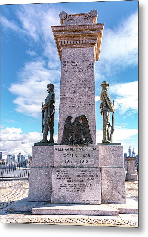 Weehawken Memoral of World War - Metal Print