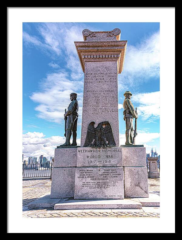 Weehawken Memoral of World War - Framed Print
