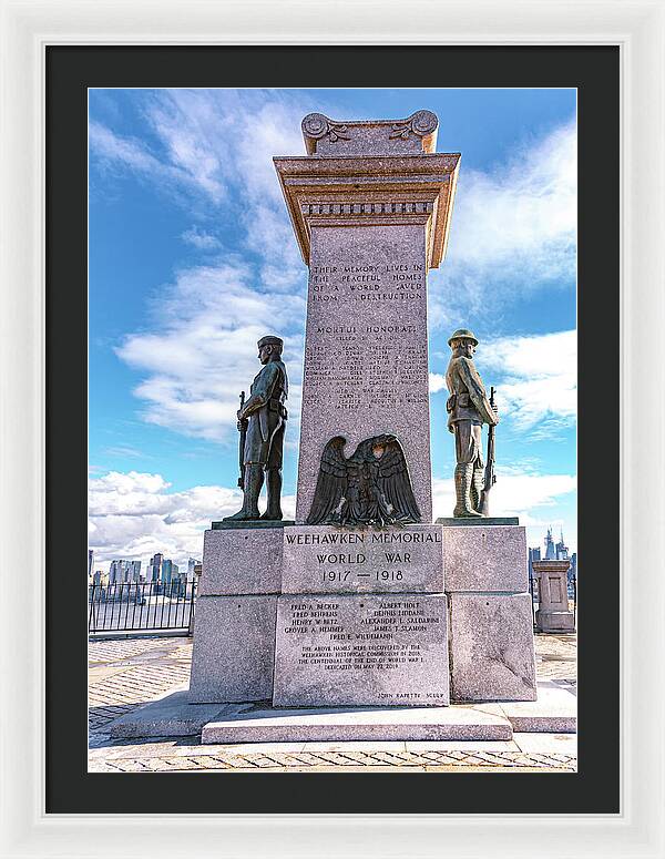 Weehawken Memoral of World War - Framed Print
