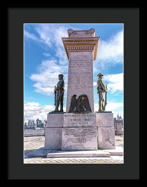 Weehawken Memoral of World War - Framed Print
