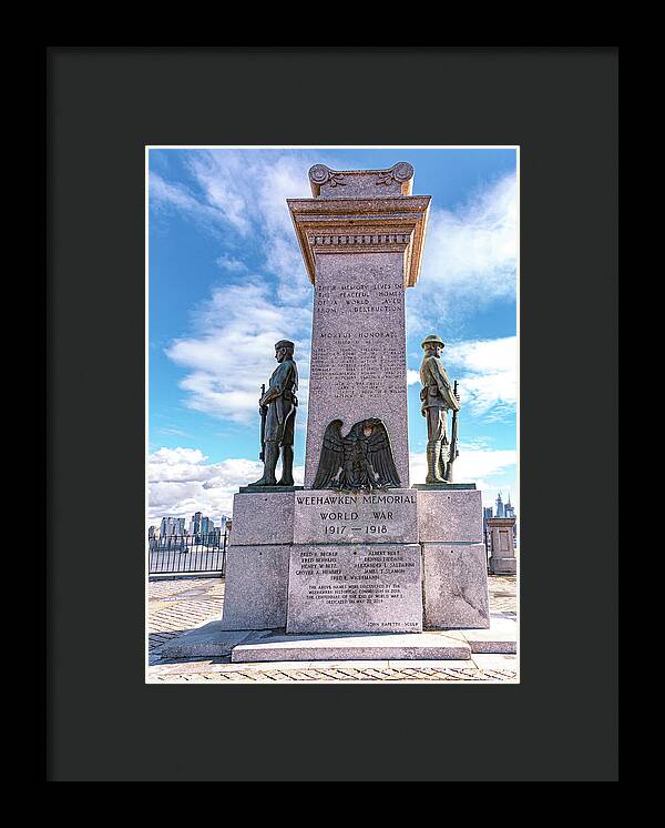 Weehawken Memoral of World War - Framed Print