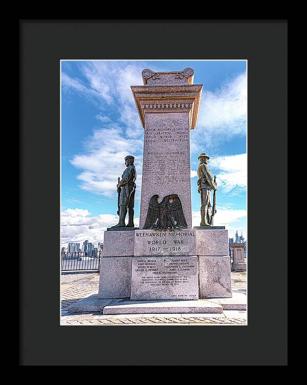 Weehawken Memoral of World War - Framed Print