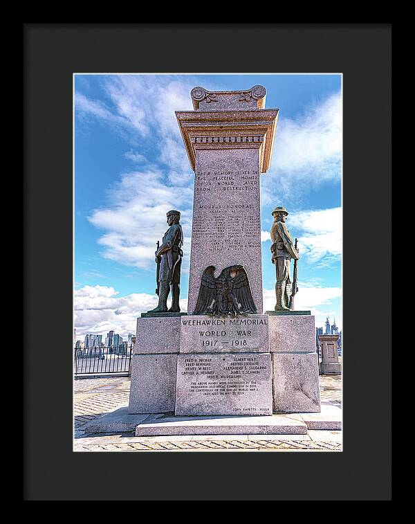Weehawken Memoral of World War - Framed Print