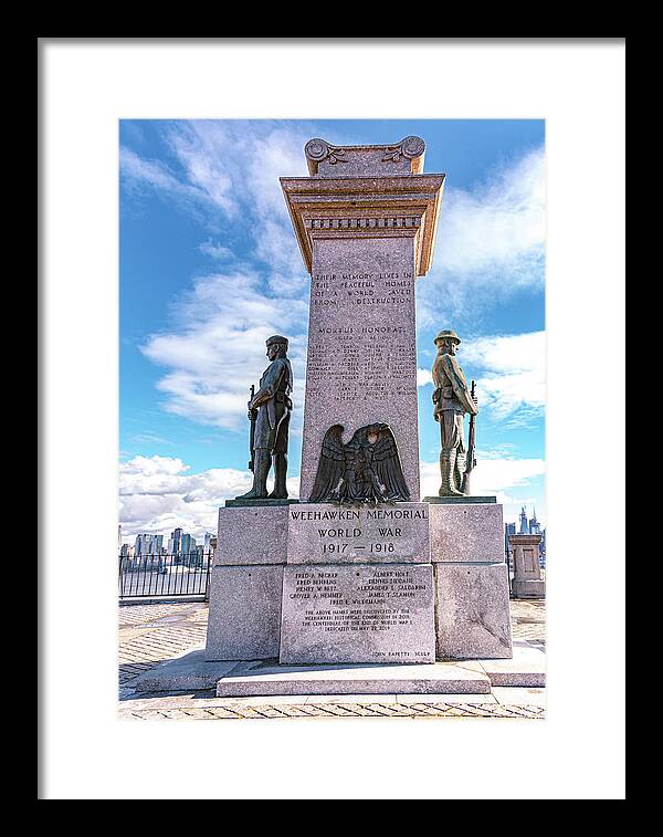 Weehawken Memoral of World War - Framed Print
