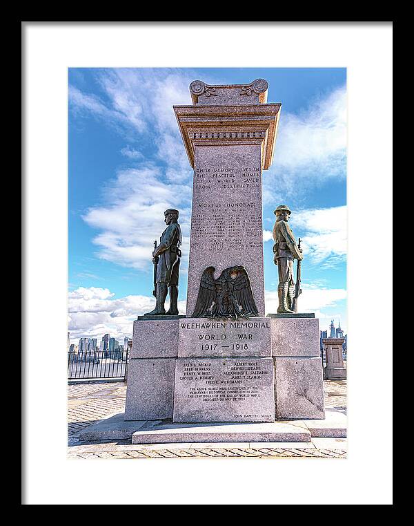 Weehawken Memoral of World War - Framed Print