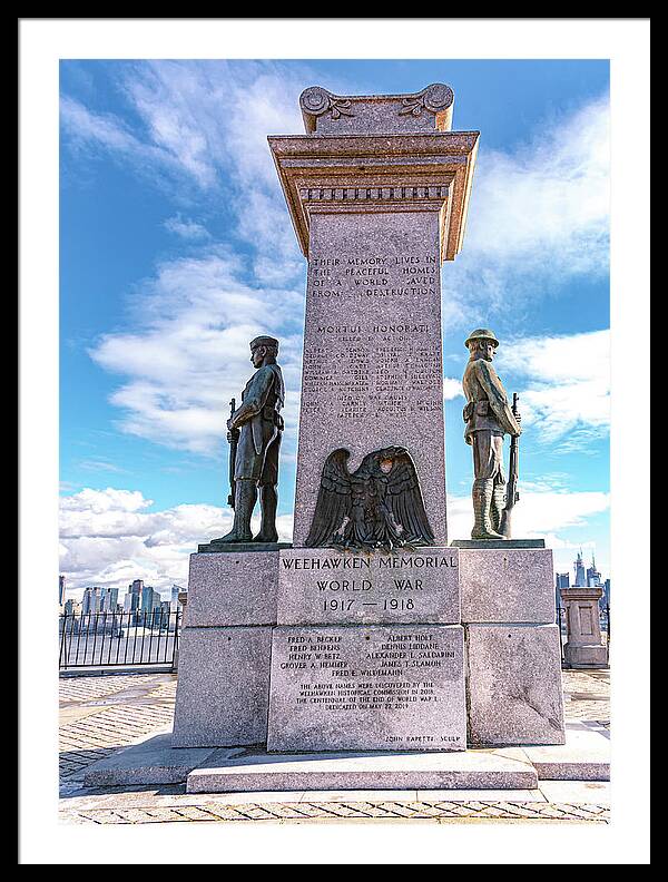 Weehawken Memoral of World War - Framed Print