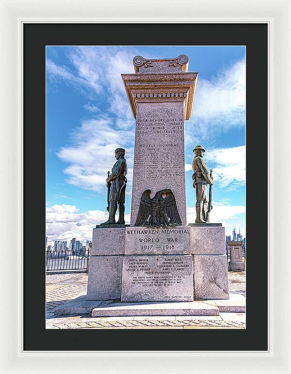 Weehawken Memoral of World War - Framed Print