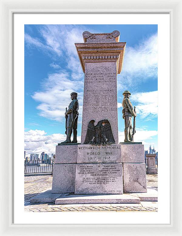 Weehawken Memoral of World War - Framed Print