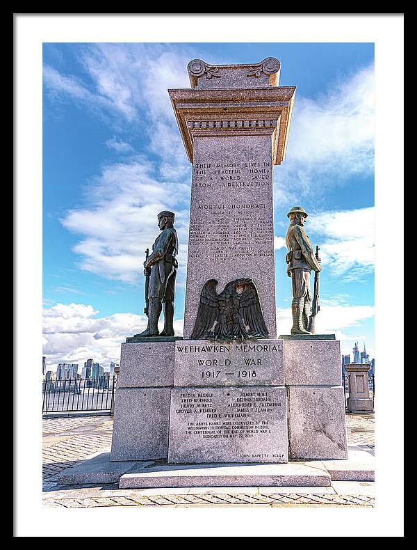 Weehawken Memoral of World War - Framed Print