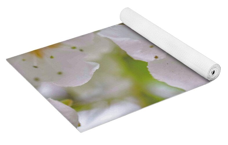White and Sparkly Blooms - Yoga Mat