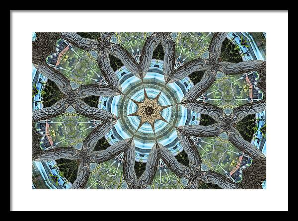 Wood Links Abstract art Kaleidoscope - Framed Print