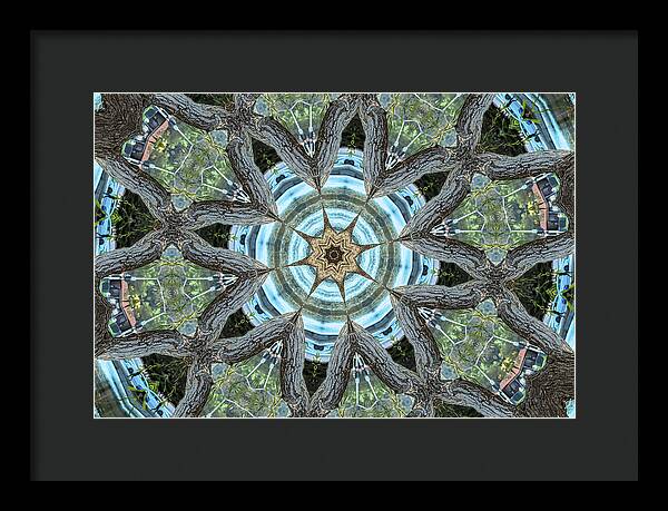 Wood Links Abstract art Kaleidoscope - Framed Print