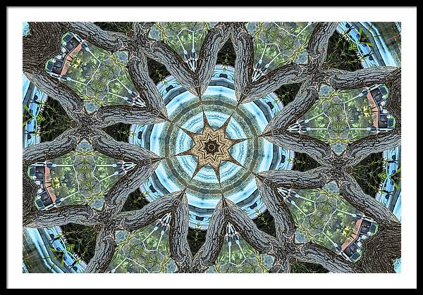 Wood Links Abstract art Kaleidoscope - Framed Print