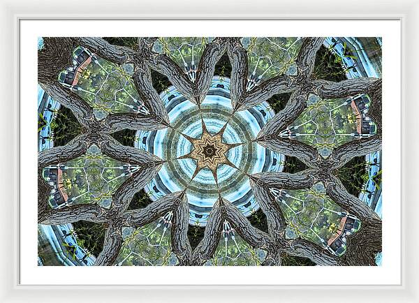 Wood Links Abstract art Kaleidoscope - Framed Print