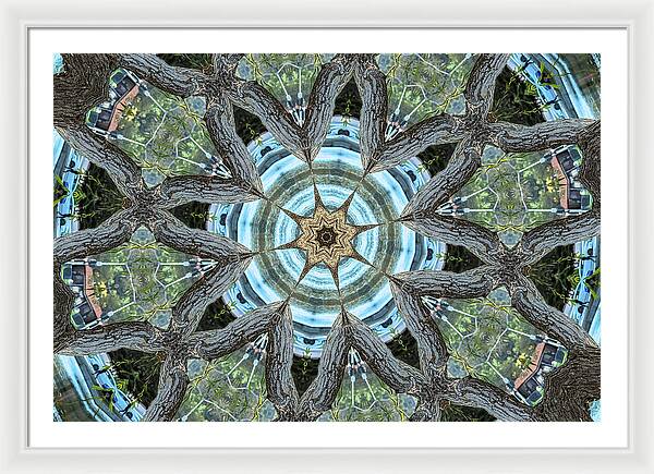 Wood Links Abstract art Kaleidoscope - Framed Print