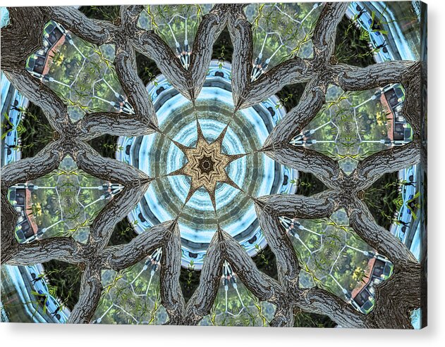 Wood Links Abstract art Kaleidoscope - Acrylic Print