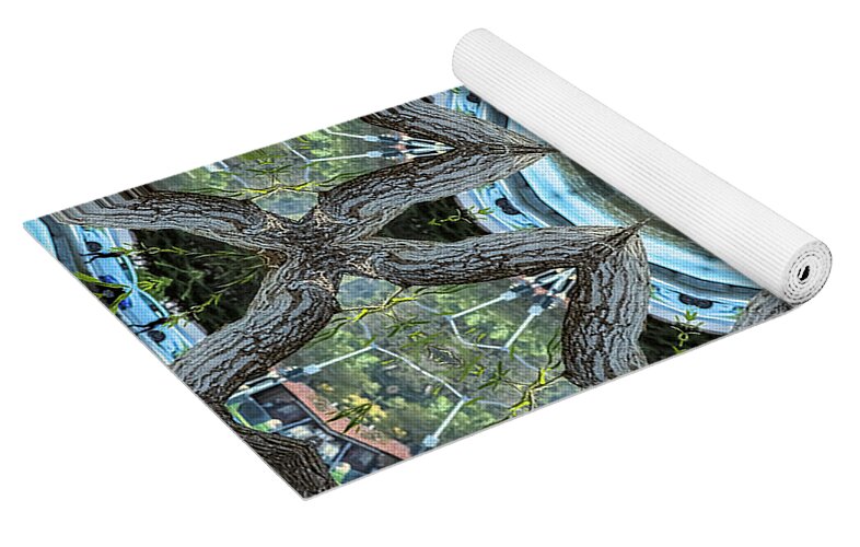 Wood Links Abstract art Kaleidoscope - Yoga Mat
