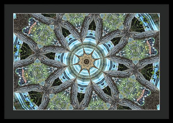 Wood Links Abstract art Kaleidoscope - Framed Print