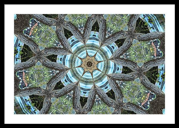 Wood Links Abstract art Kaleidoscope - Framed Print
