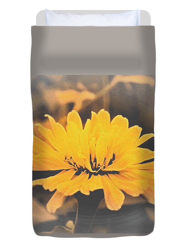 Yellow Soft colored Flower - Duvet Cover