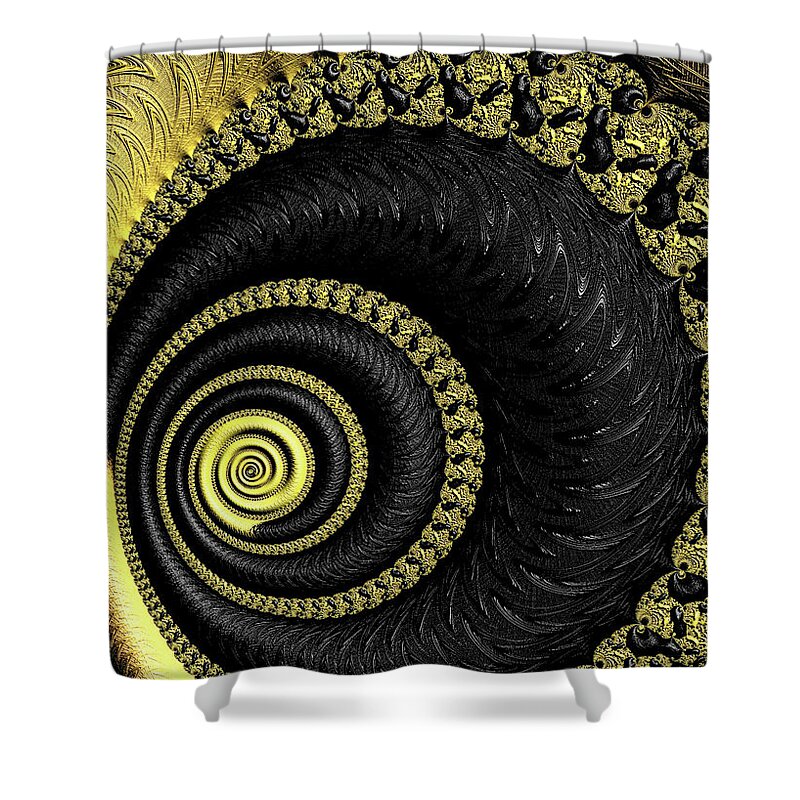 Yellow Swirls of Abstracts - Shower Curtain