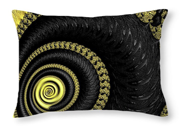 Yellow Swirls of Abstracts - Throw Pillow