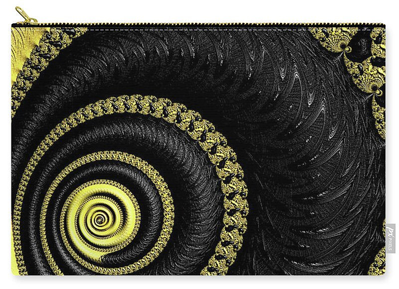 Yellow Swirls of Abstracts - Zip Pouch