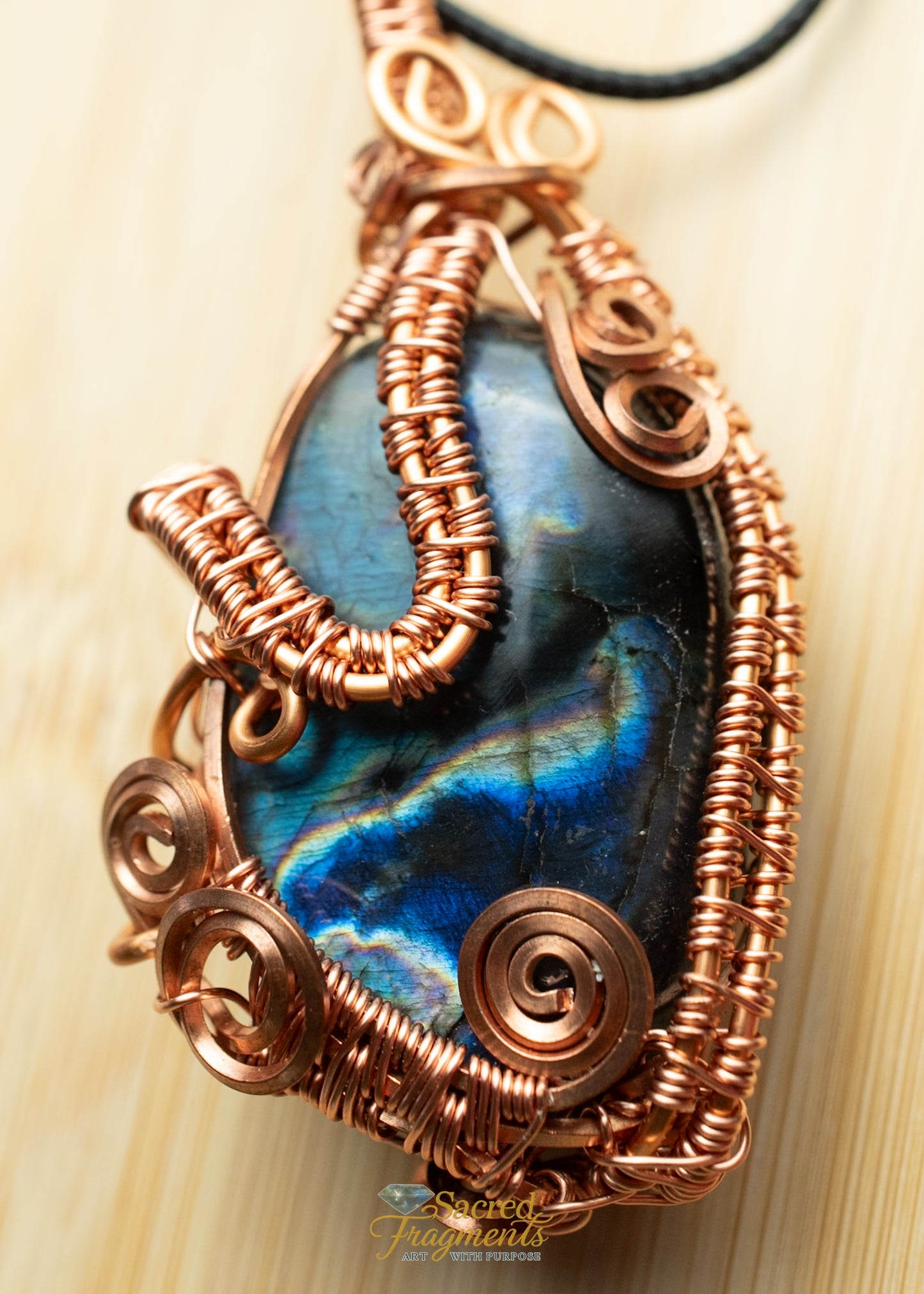 Labradorite Crystal Copper Wrapped - Protection Amulet