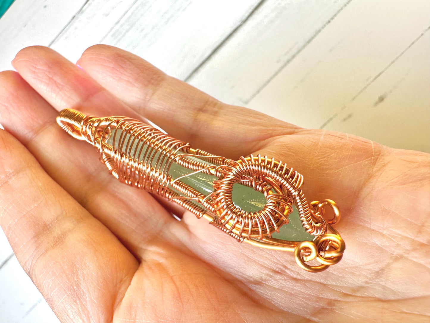 Wrapped in Spirals of Protection • Aventurine Pendant