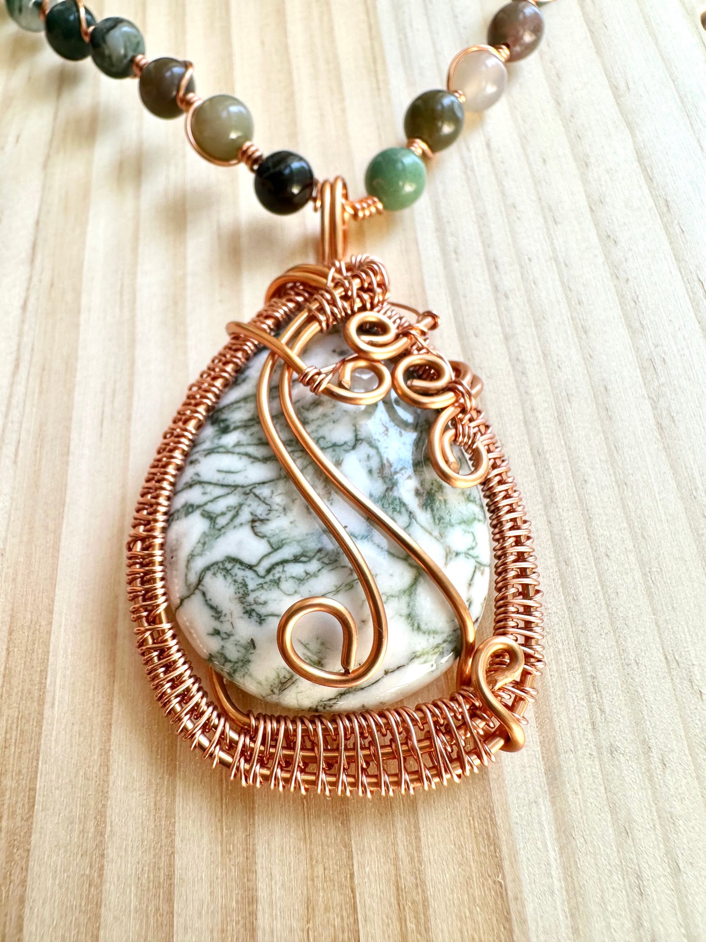 Abundance Stone New Beginnings Moss Agate Amulet