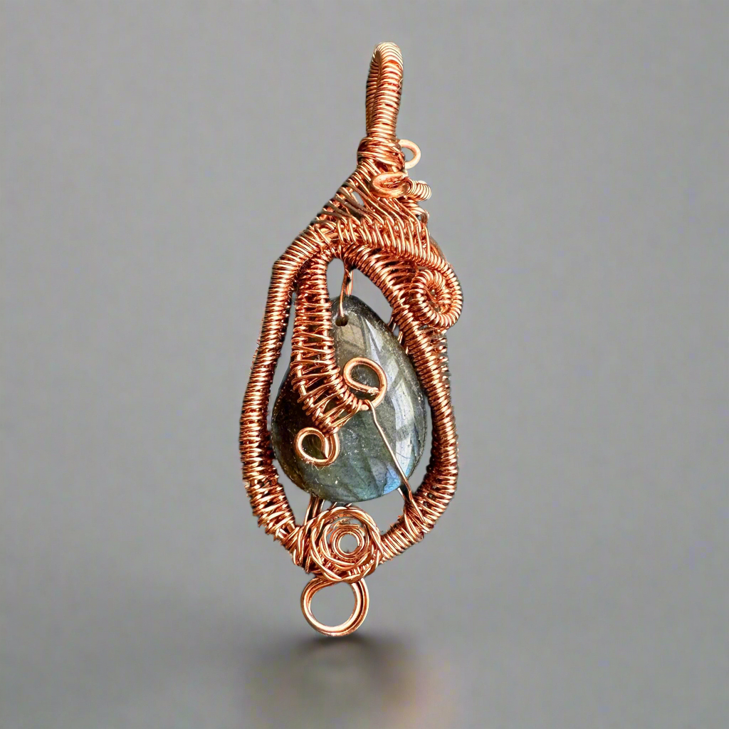 Labradorite Crystal Copper Wrapped - Protection Amulet