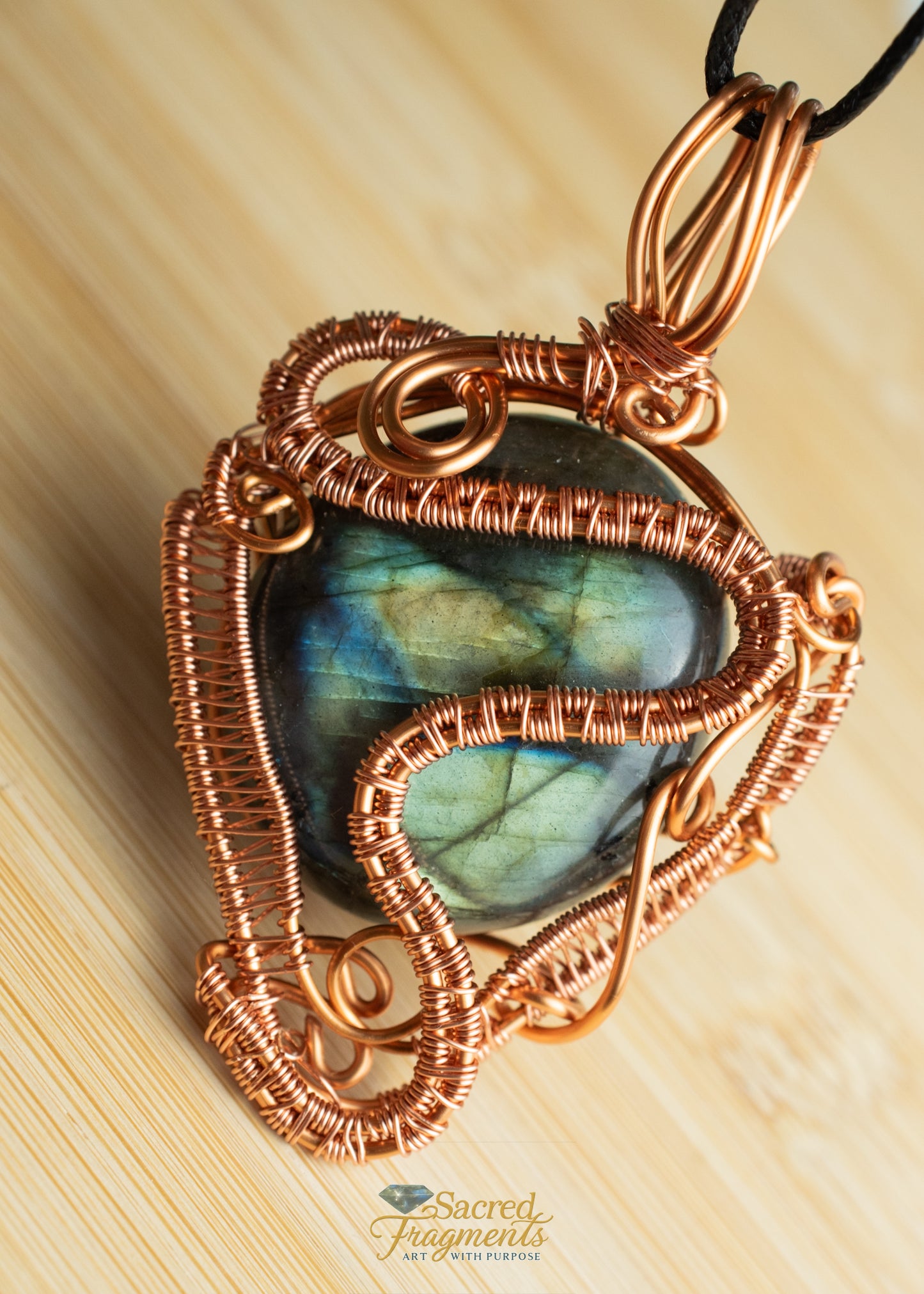 Labradorite Crystal Copper Wrapped - Protection Amulet