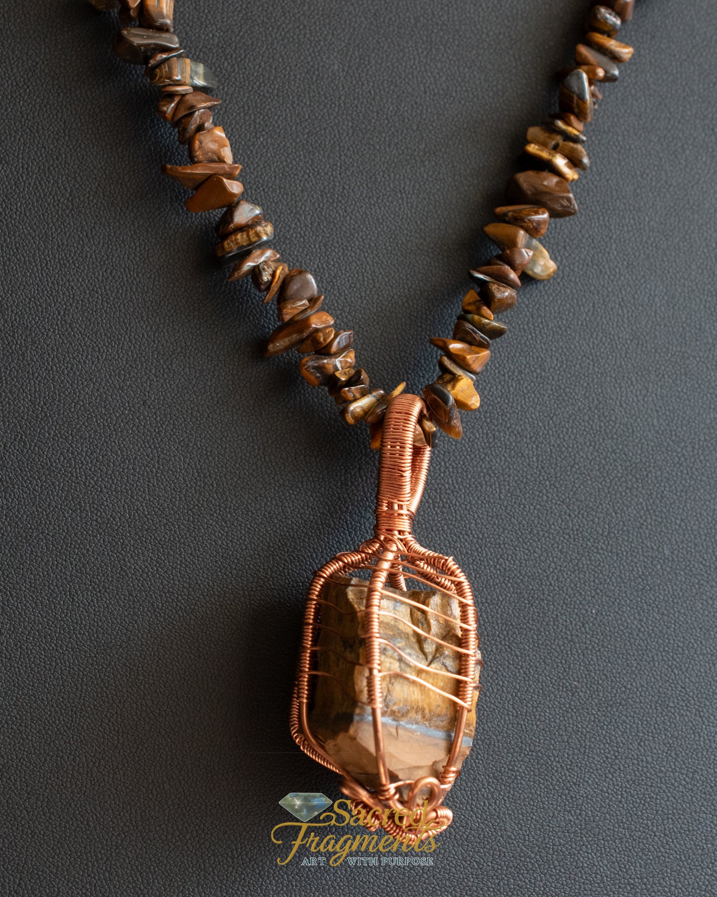 Strength and Resiliency - Copper Wrapped Tiger Eye Crystal