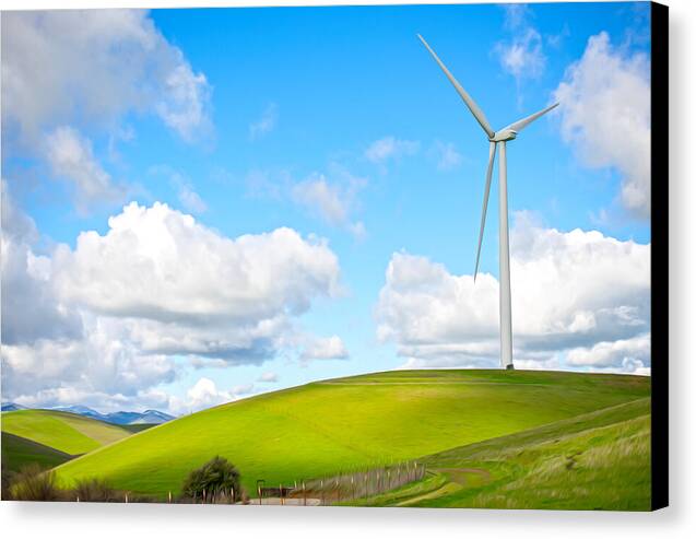 Clouds Over the Hills and Turbines 1 - Canvas Print