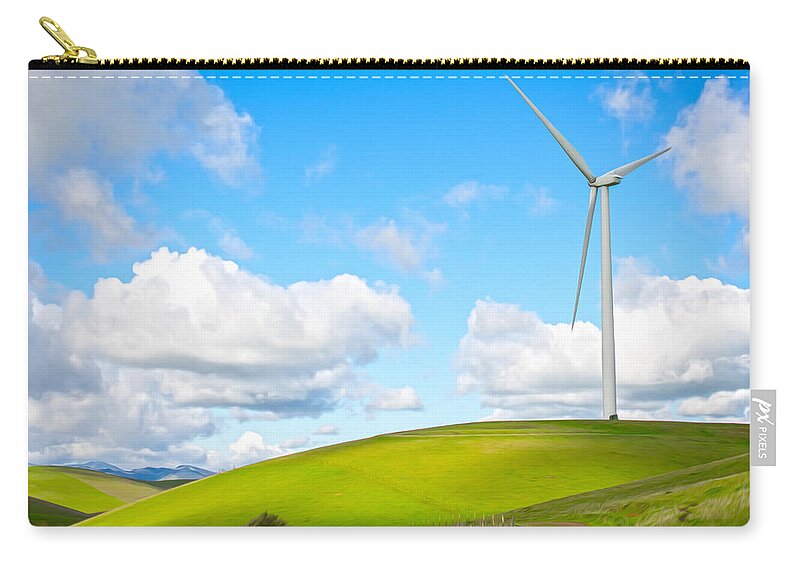 Clouds Over the Hills and Turbines 1 - Zip Pouch