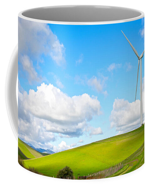 Clouds Over the Hills and Turbines 1 - Mug