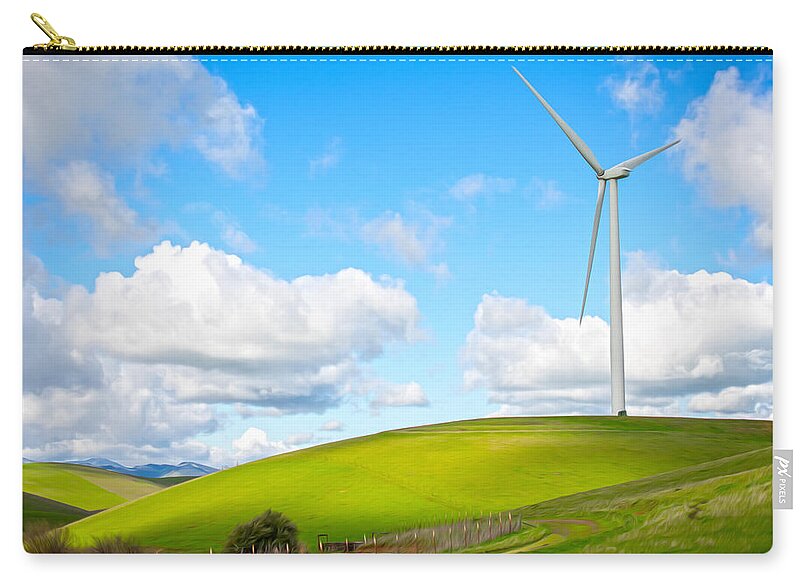Clouds Over the Hills and Turbines 1 - Zip Pouch