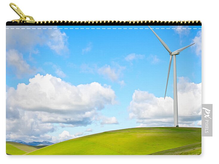 Clouds Over the Hills and Turbines 1 - Zip Pouch