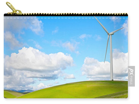 Clouds Over the Hills and Turbines 1 - Zip Pouch