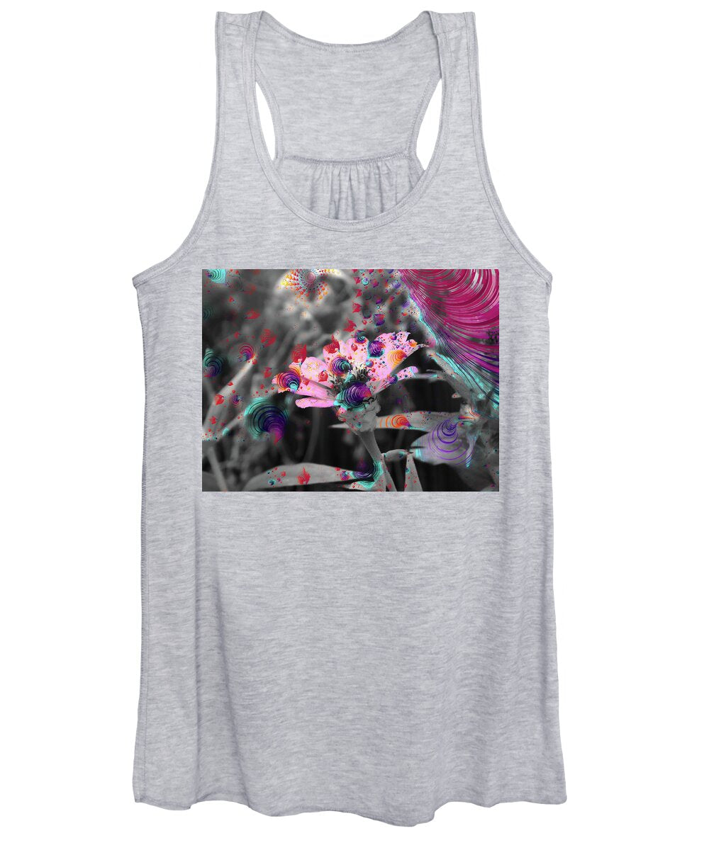 Colorful Spirals and Pink Flower 2 - Women's Tank Top