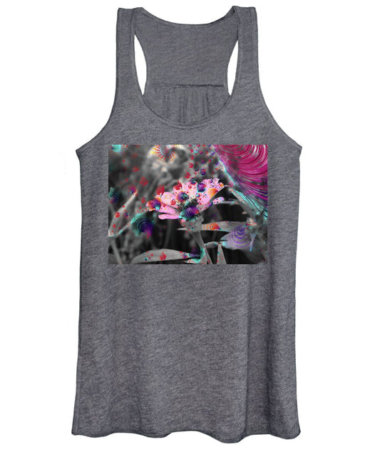 Colorful Spirals and Pink Flower 2 - Women's Tank Top