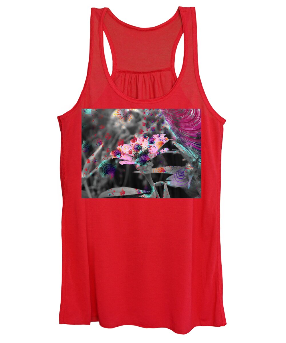 Colorful Spirals and Pink Flower 2 - Women's Tank Top
