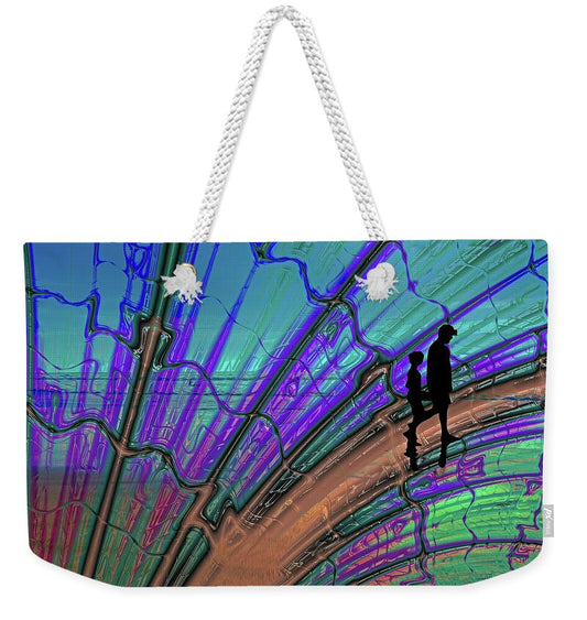 Father and Daughter Silhouette Fractals Design 1 - Weekender Tote Bag