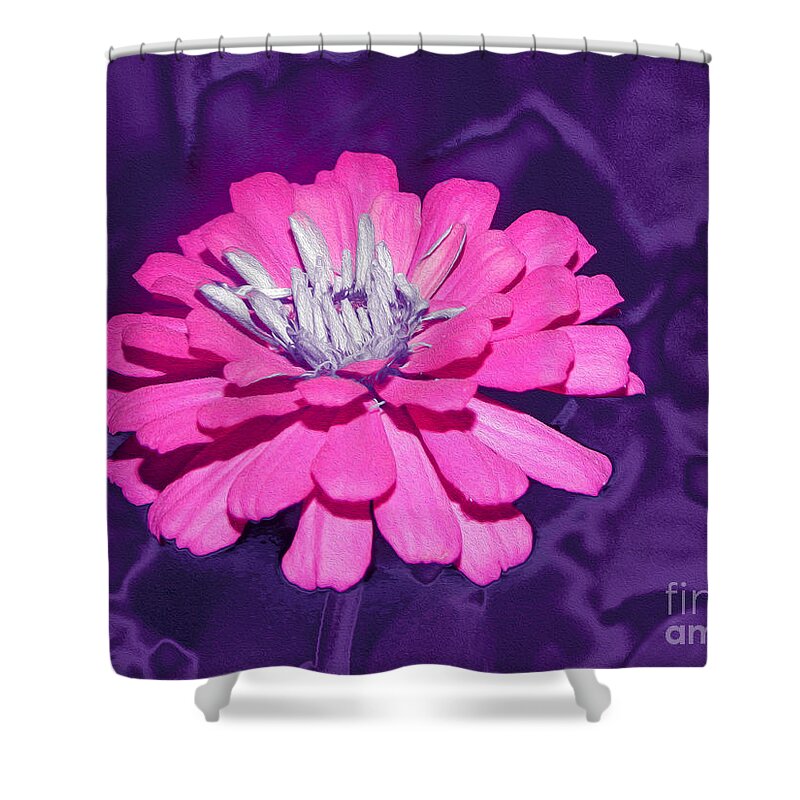 Purple and Hot Pink Colorful Art Landscape 1 - Shower Curtain