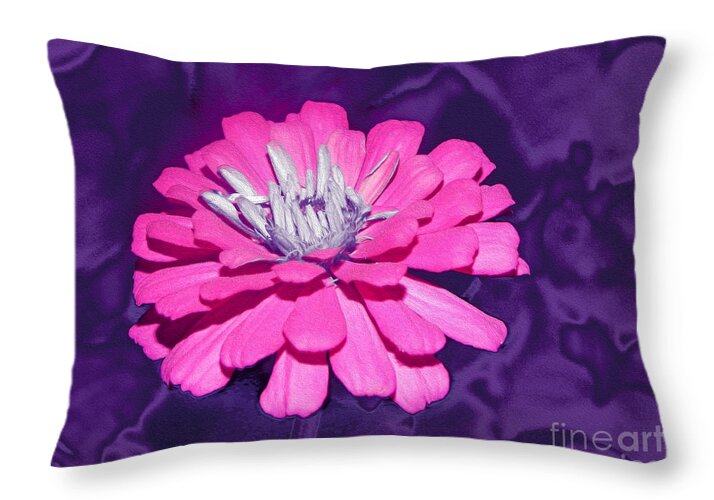 Purple and Hot Pink Colorful Art Landscape 1 - Throw Pillow