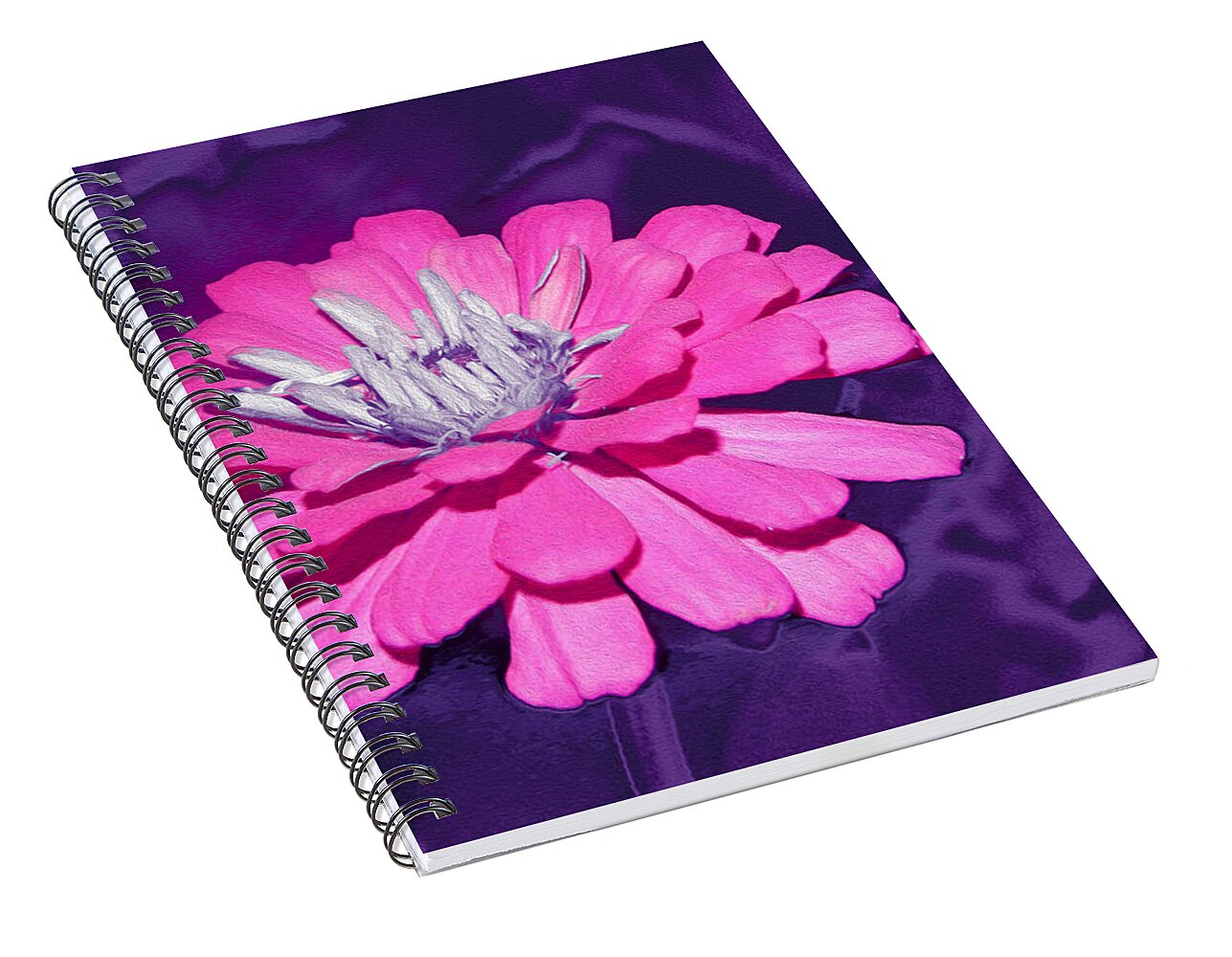 Purple and Hot Pink Colorful Art Landscape 1 - Spiral Notebook