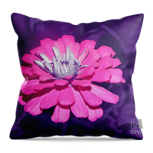 Purple and Hot Pink Colorful Art Landscape 1 - Throw Pillow
