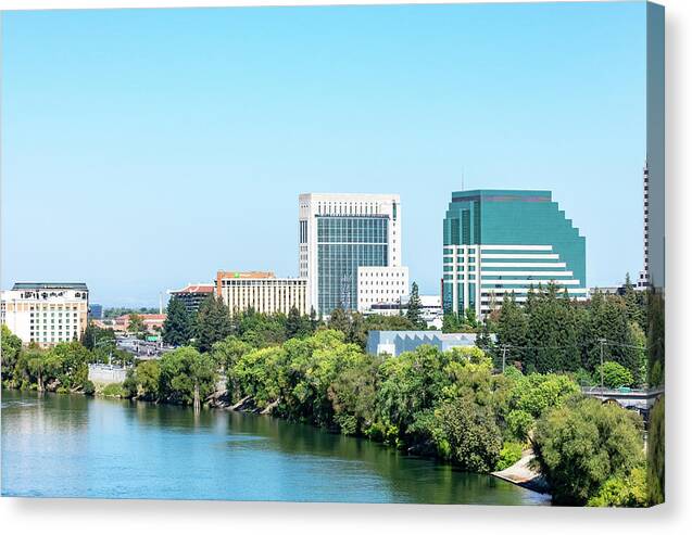 Sacramento City and river 1 - Canvas Print