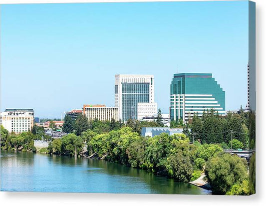 Sacramento City and river 1 - Canvas Print