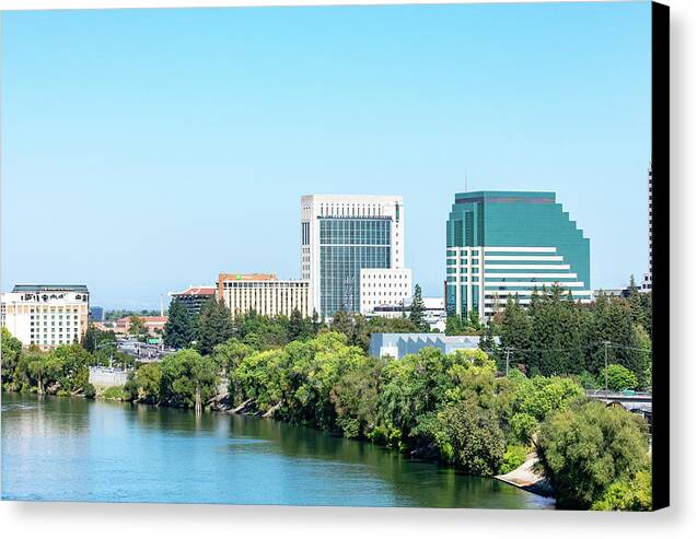 Sacramento City and river 1 - Canvas Print